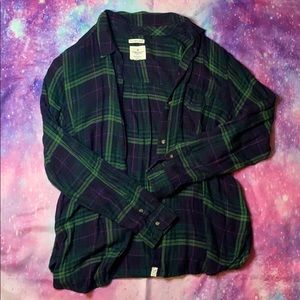 American Eagle Soft and Sexy Green Flannel